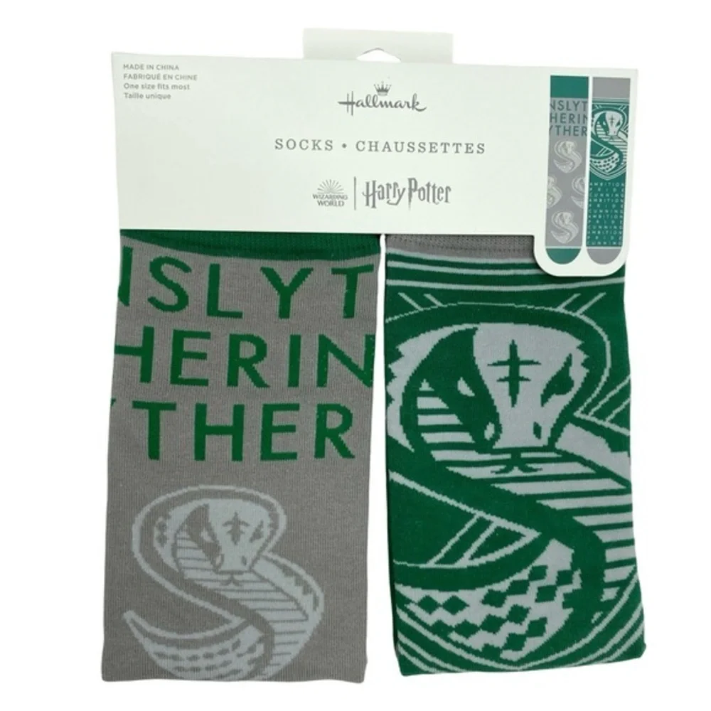 Wizarding World of Harry Potter x Hallmark Slytherin Crew Socks New